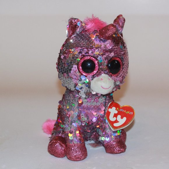 TY Beanie Boo Flipables SPARKLE Unicorn  Pink - Picture 1 of 6